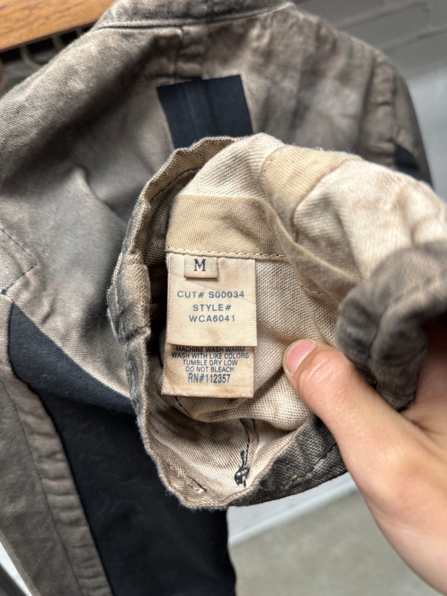 AW2005 Rick Owens ‘Slab’ Oiled Dust Brown Denim Jacket