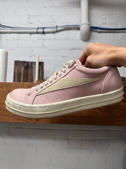 SS2023 Rick Owens Pink Canvas ‘Vans’ High Top Sneakers