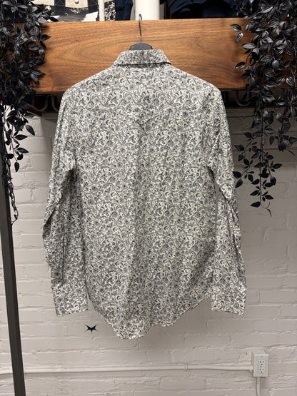 2016 Saint Laurent by Hedi Slimane ‘White Paisley’ Western Button Snap Shirt