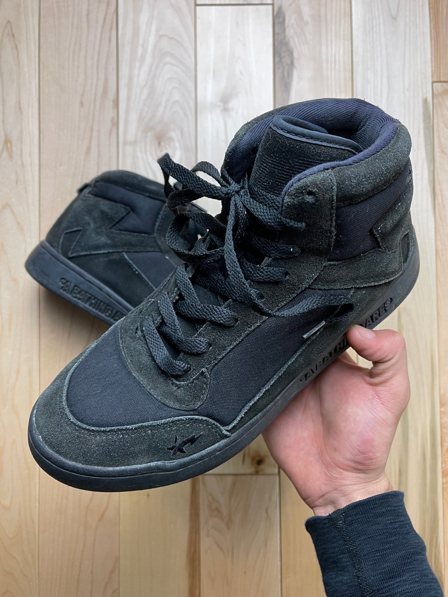 Bape 88Sta Triple Black High Top Sneakers