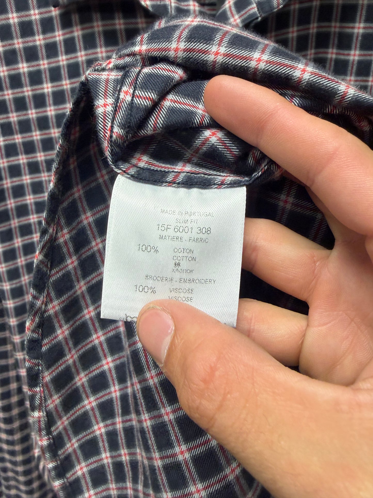 AW2015 Givenchy Plaid ‘Star Patch’ Embroidered Flannel Shirt