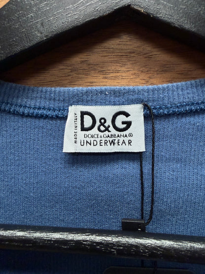2000s Dolce & Gabbana ‘Rugby’ Blue Slogan T-Shirt