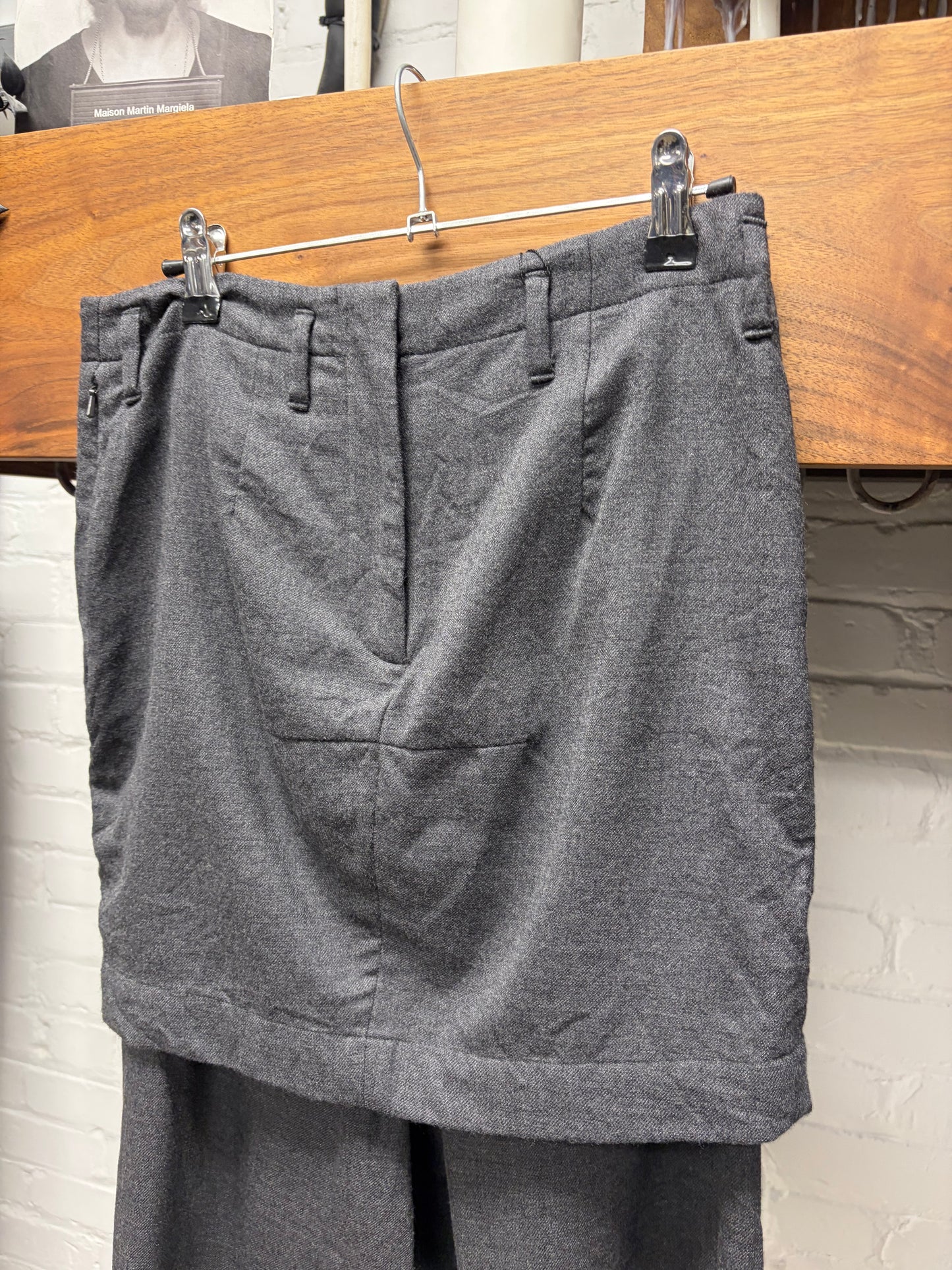 2012 Maison Margiela x H&M Skirt Layered Grey Wool Pants