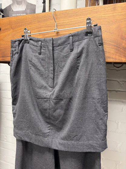 2012 Maison Margiela x H&M Skirt Layered Grey Wool Pants