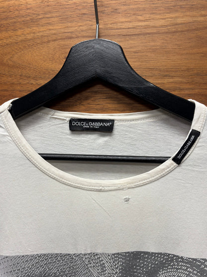 Vintage Dolce & Gabbana ‘Dollar Bills’ Distressed White Graphic T-Shirt