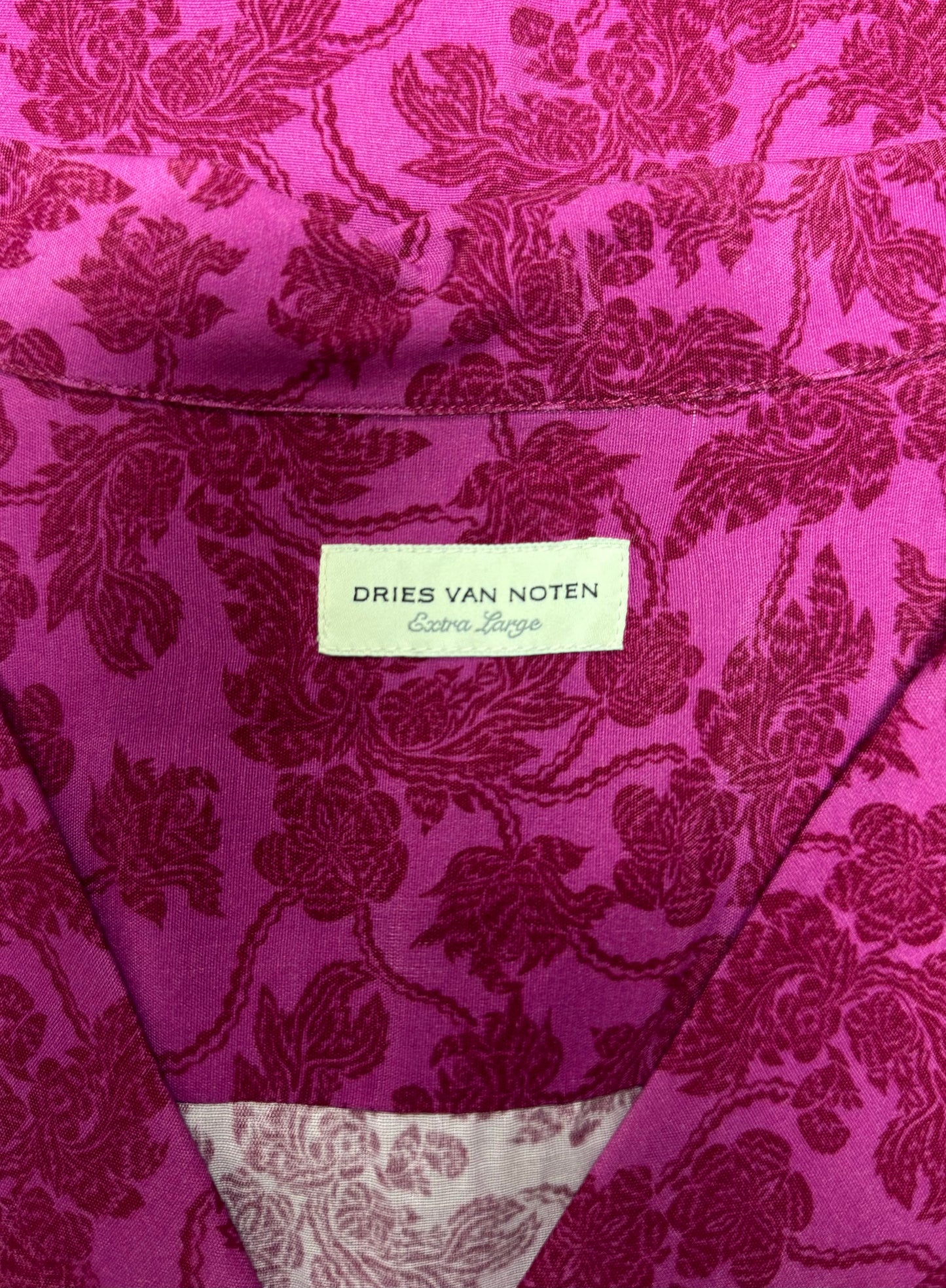 Dries Van Noten ‘Cassi’ Fuchsia Pink Camp Collar Shirt