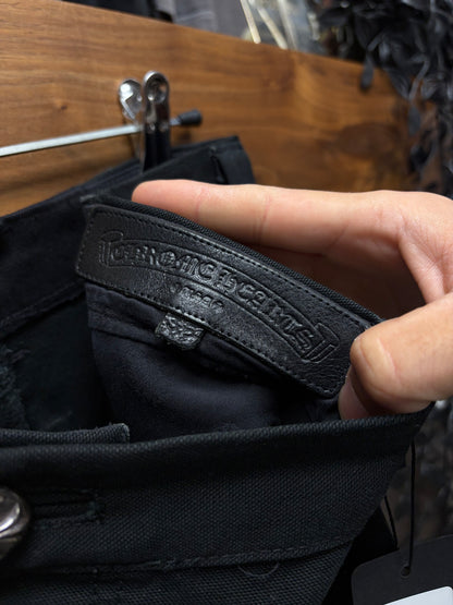 Chrome Hearts Double Knee Black .925 Silver Hardware Carpenter Denim