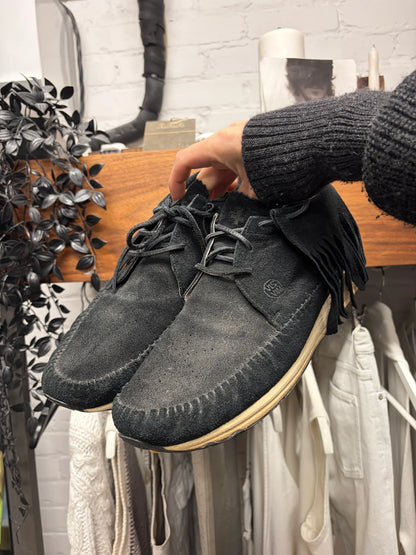 Visvim F.B.T. Black Fringe Low Top Sneakers