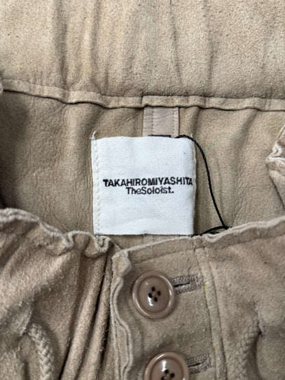 Takahiro Miyashita the Soloist Raw Deerskin Hide Leather Joggers