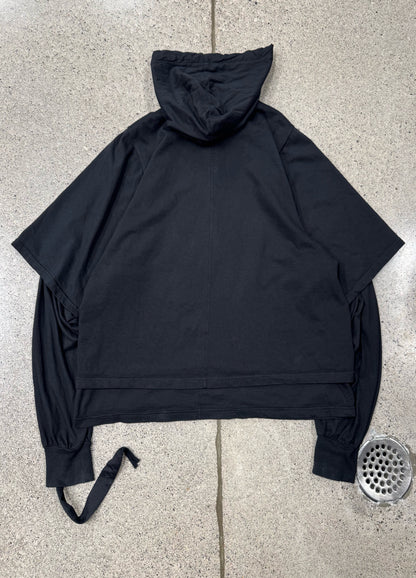 Rick Owens ‘Hustler’ Black Double Layered Hoodie