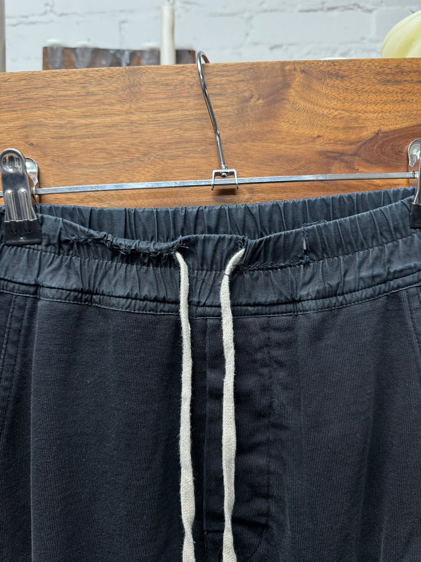SS2019 Rick Owens ‘Babel’ Black Drawstring Sweatpant Cargo Joggers