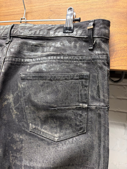 AW2008 Dior Homme ‘Luster’ Wax Coated Black Skinny Jeans