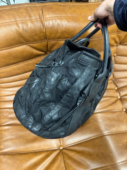2018 Issey Miyake Leather Accented Nylon Jumbo Shoulder Bag