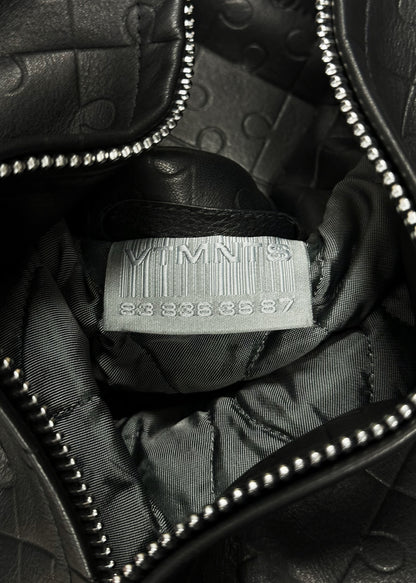 Vetements ‘Puzzle’ Embossed Black Leather Zip-Up Jacket