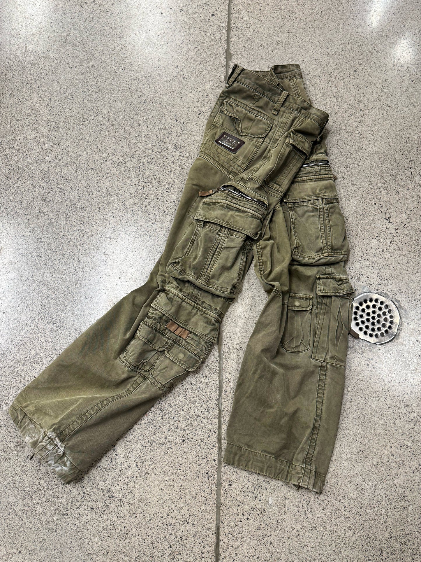 2000s Dolce & Gabbana Bootcut Military Green Cargo Pants