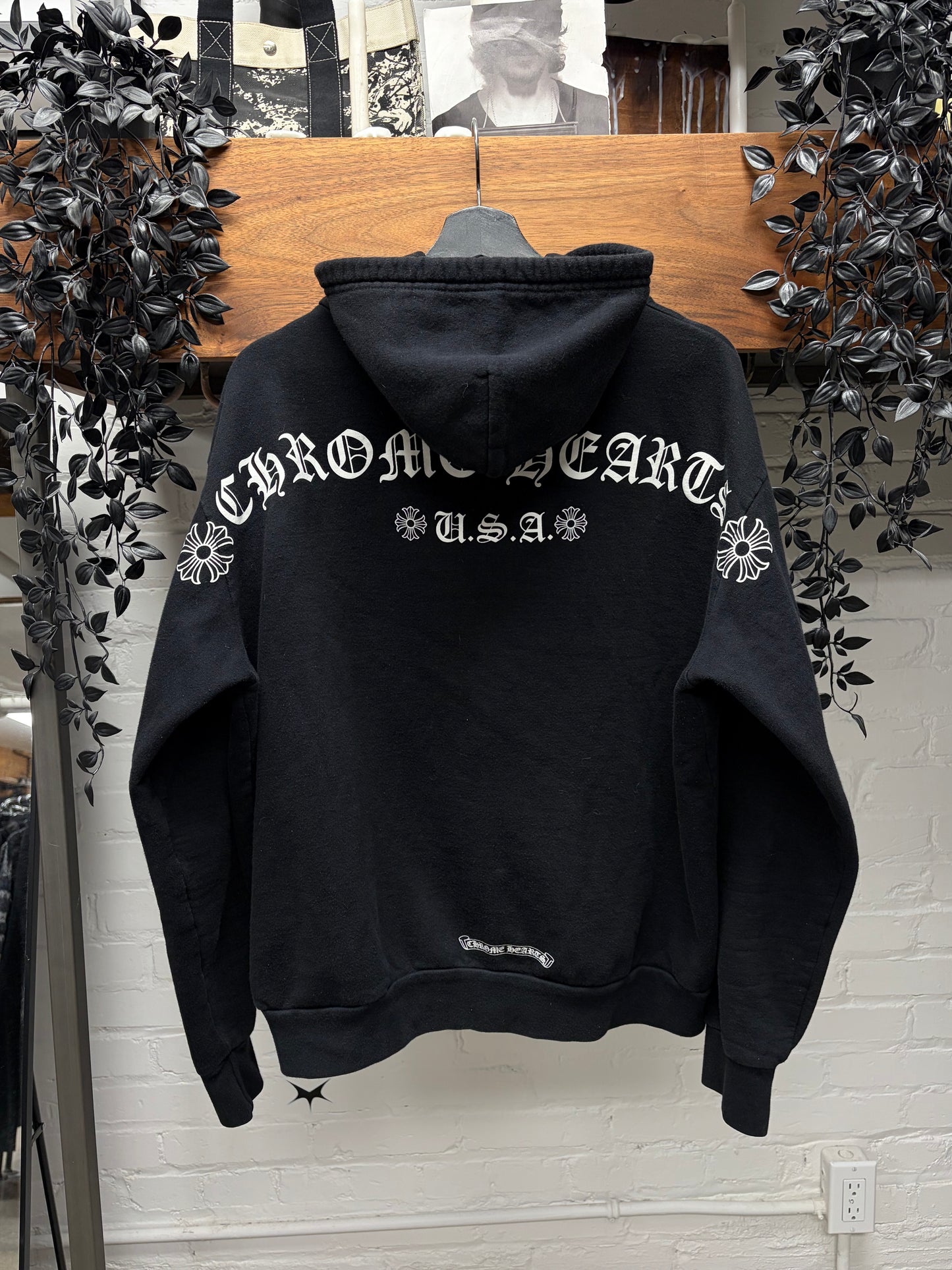 Chrome Hearts ‘T-Bar Logo’ Black  925 Silver Dagger-Zip Hoodie