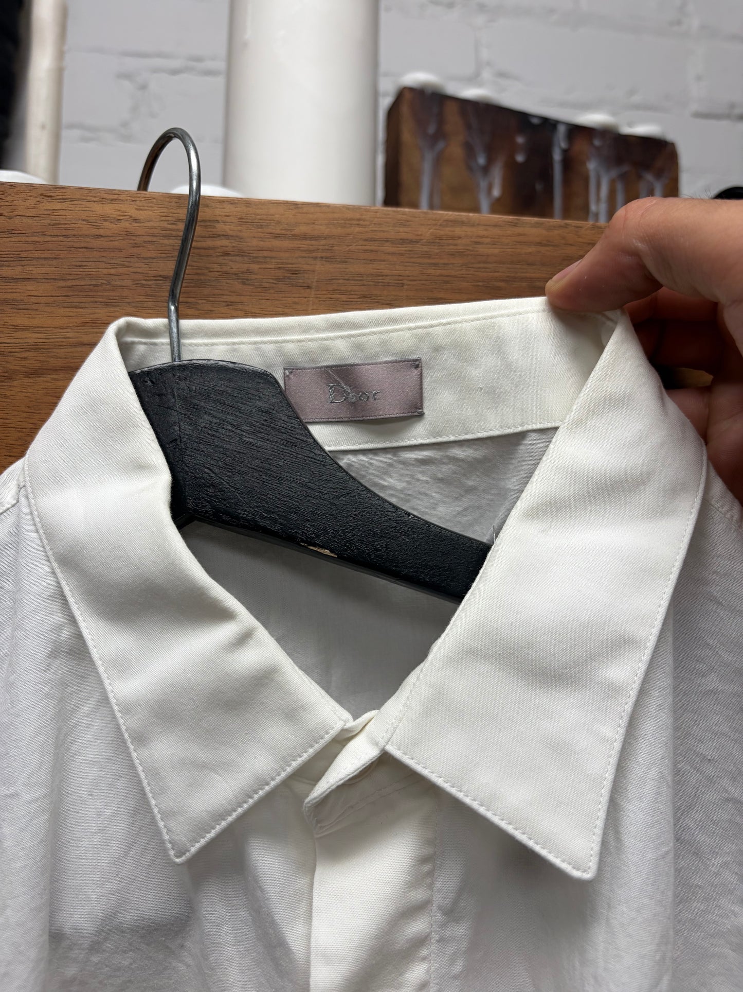 AW2005 Dior Homme ‘In the Morning’ Bee Embroidered Logo Button Up Shirt