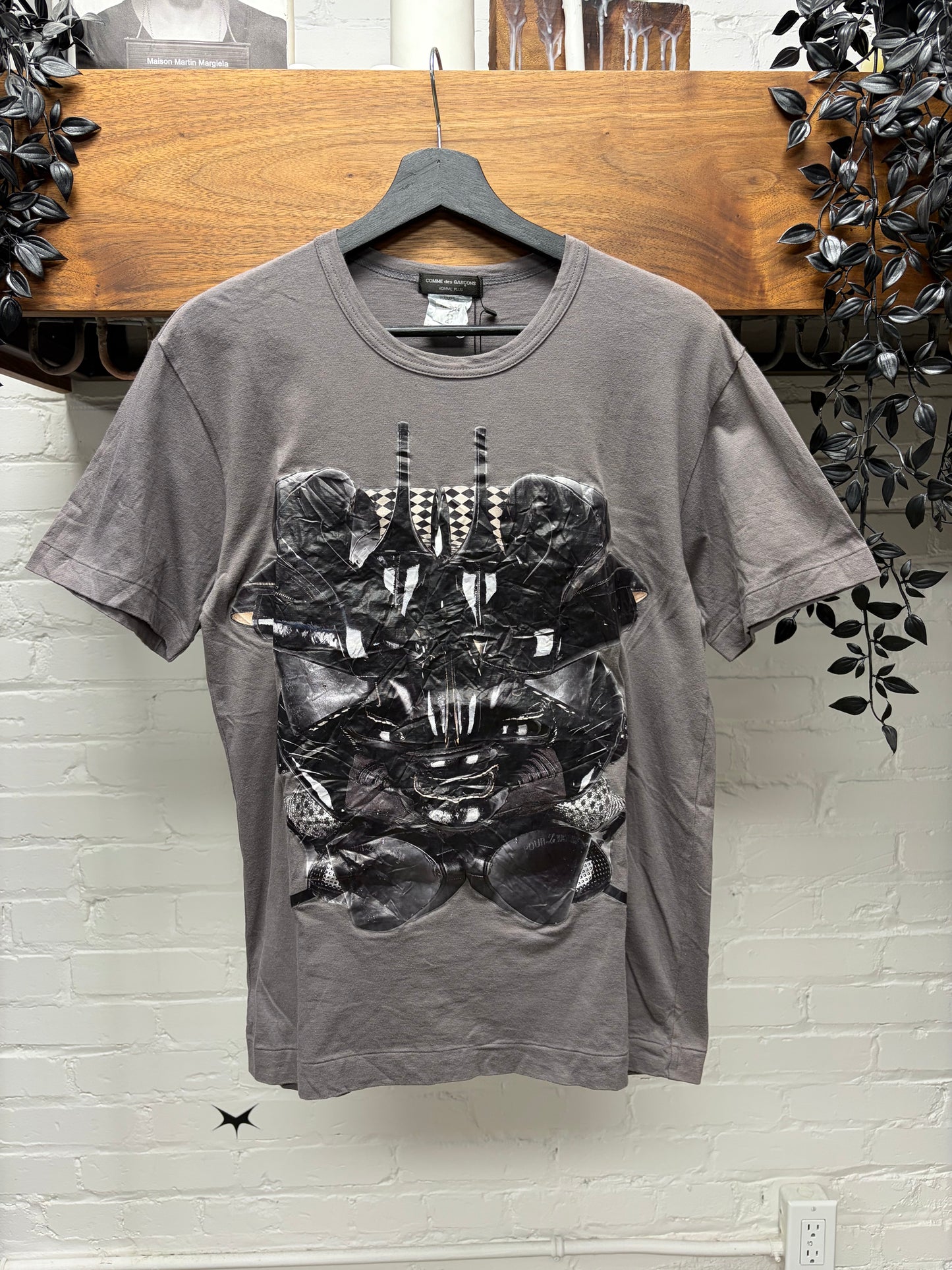 2021 SAMPLE Comme Des Garçons Homme Plus ‘Collage’ Grey Graphic T-Shirt