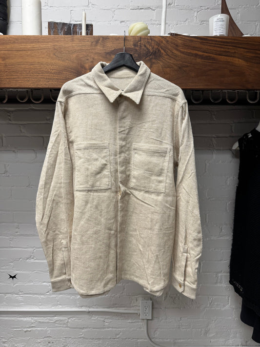 Rick Owens Mainline ‘Natural’ Tan Corduroy Work Shirt