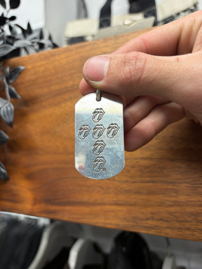 Chrome Hearts ‘Fucker/Rolling Stones’ Tongue & Lips 925 Silver Dogtag