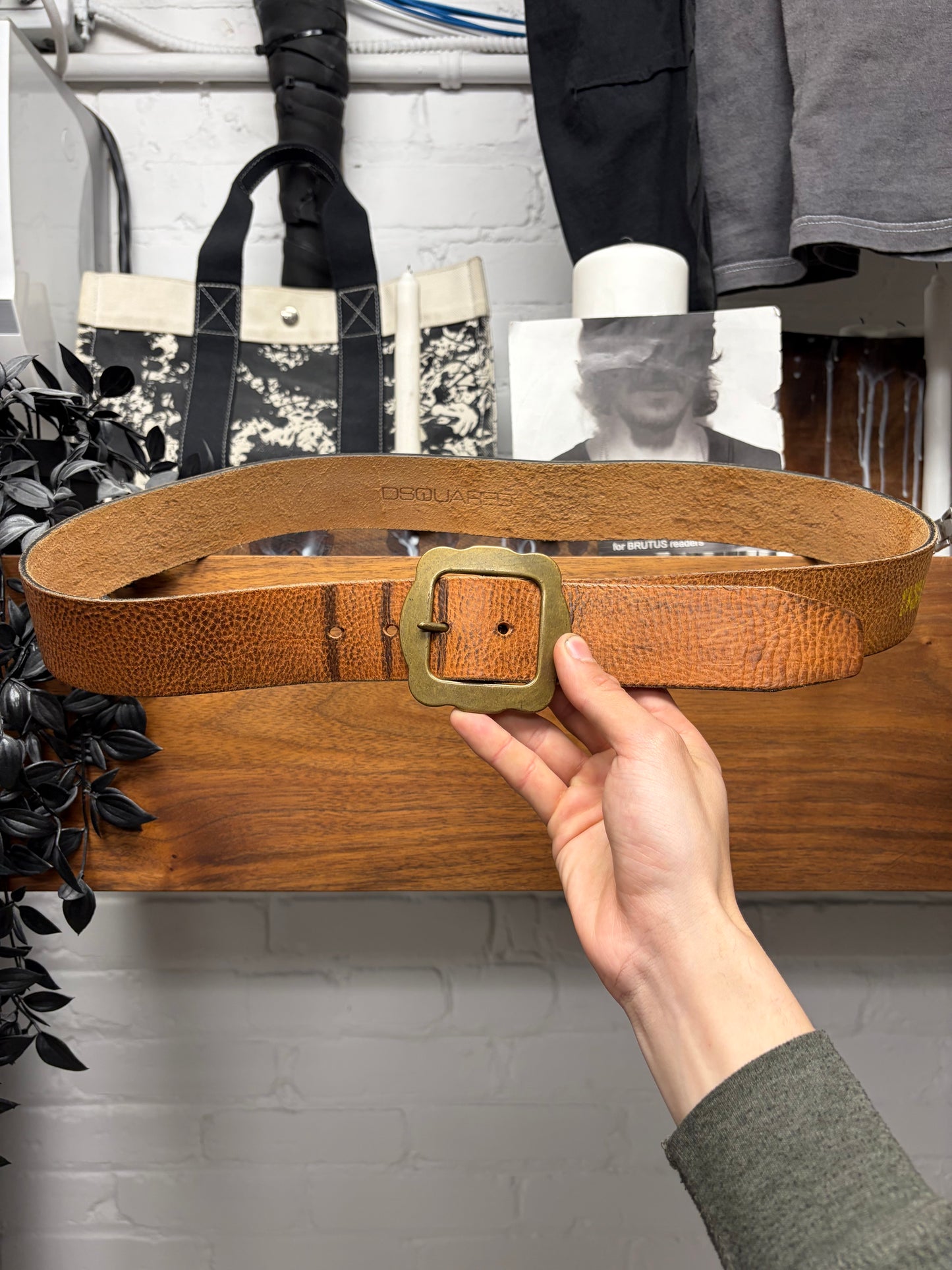 SS2005 Dsquared2 ‘Fucking Stoner’ Brown Calf Leather Belt