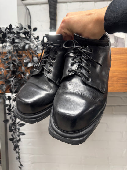 Dirk Bikkembergs ‘Easy Rider’ Cutout Sole Black Leather Derbies