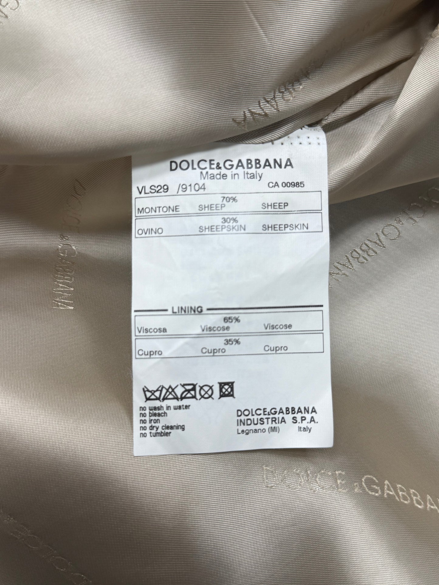 SS2004 Dolce & Gabbana Sheepskin Leather Panelled Brown Moto Jacket