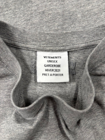 AW2021 Vetements Heather Grey Logo T-Shirt