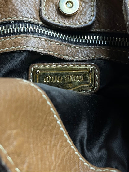 Miu Miu Jumbo Brown Leather Tote/Shoulder Bag