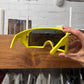 Rick Owens ‘Kreister’ Yellow Shield Visor Sunglasses
