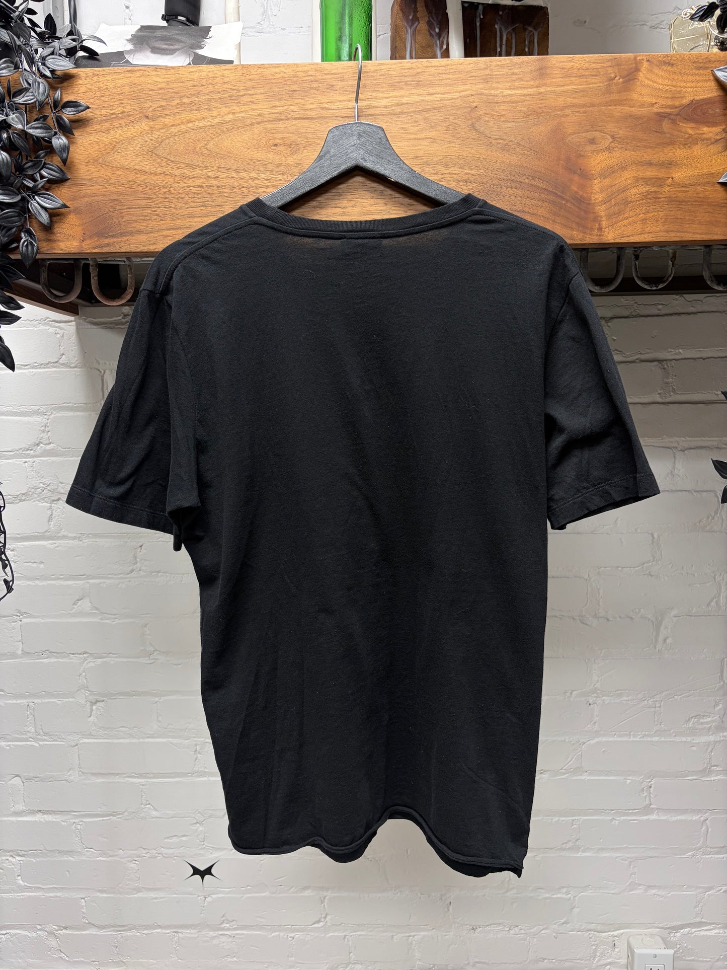 2019 Saint Laurent ‘Stars Box Logo’ Black Short Sleeve Shirt