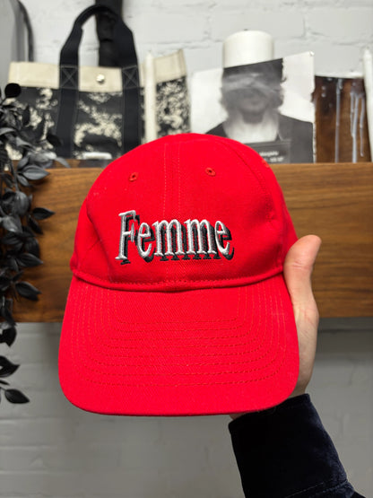 Balenciaga ‘Femme’ Embroidered Logo Strap-Back Hat