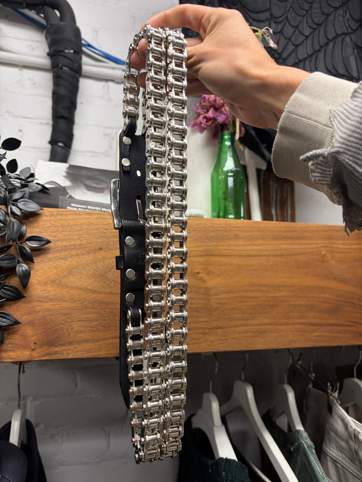 SS2010 Balmain by Christophe Decarnin’s ‘Bike Chain’ Black Leather Belt