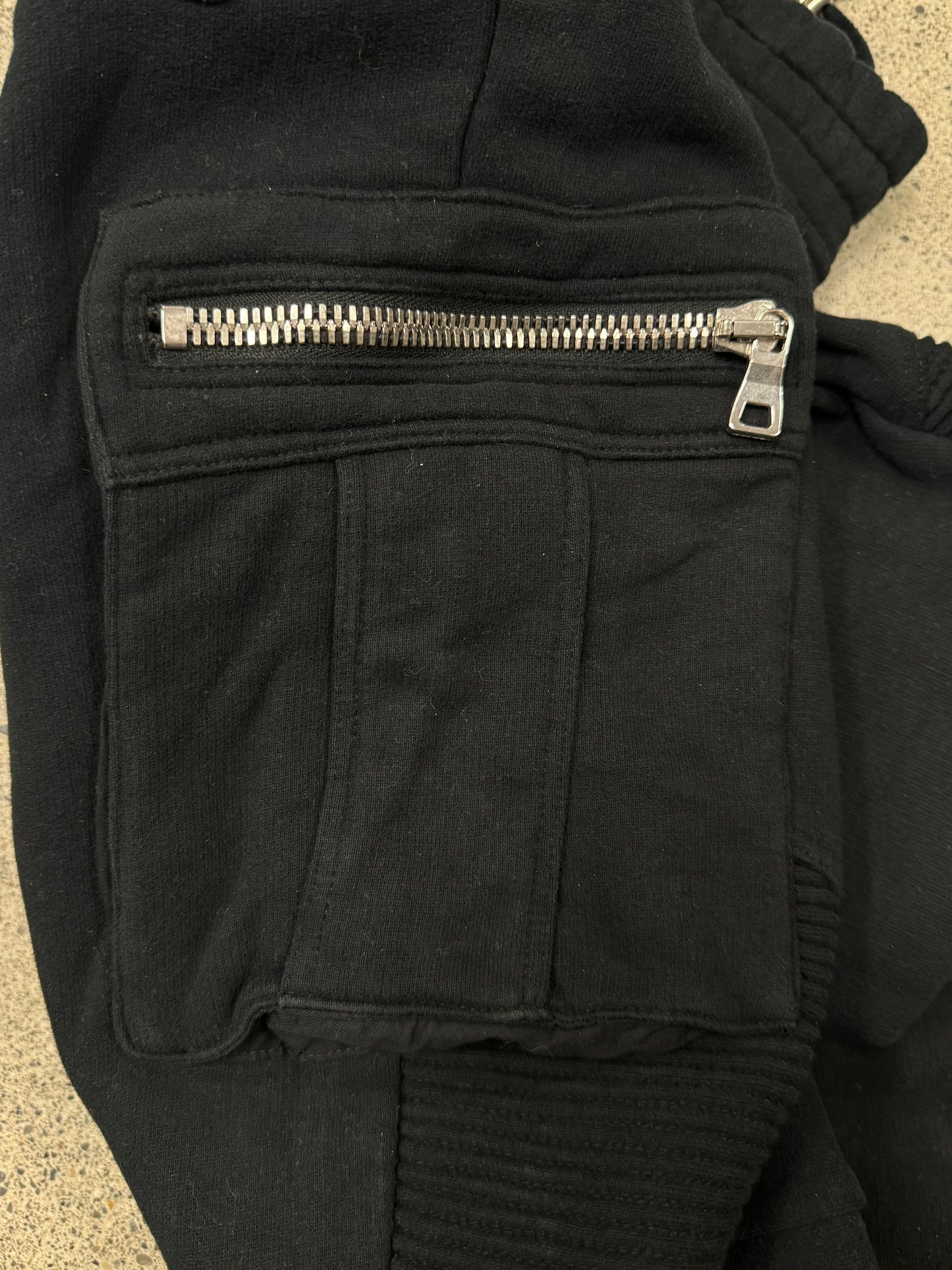 Balmain Decarnin Era Black Cotton ‘Biker’ Sweatpants