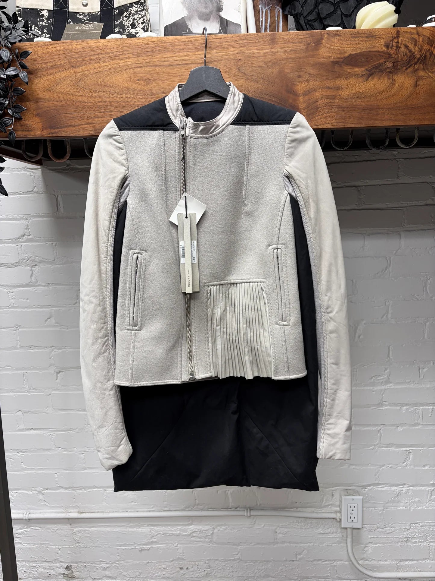 AW2014 Rick Owens ‘Moody’ Cape Back Wool/Leather Moto Jacket