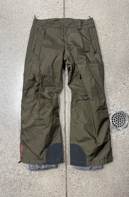 Vintage Prada Sport Waterproof Green/Black Ski Pants