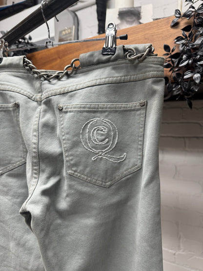 SS2006 Alexander McQueen ‘Chain Belt’ Flared Denim