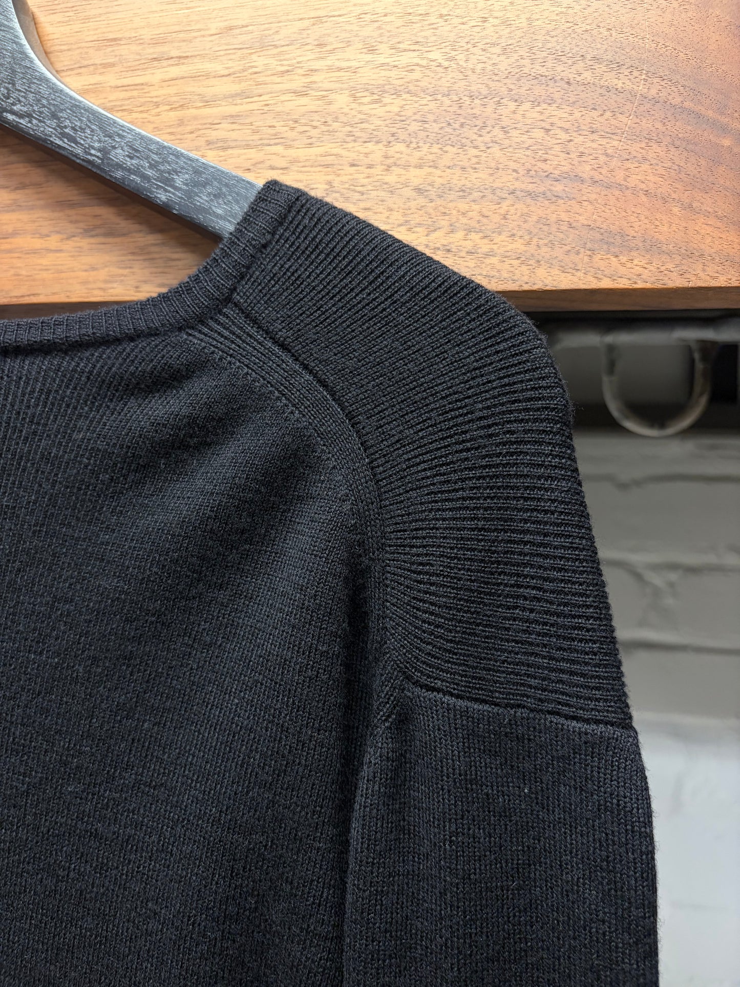 AW2000 Yves Saint Laurent Rive Gauche by Hedi Slimane ‘Black Tie’ Thrashed Bottom Hem Sweater