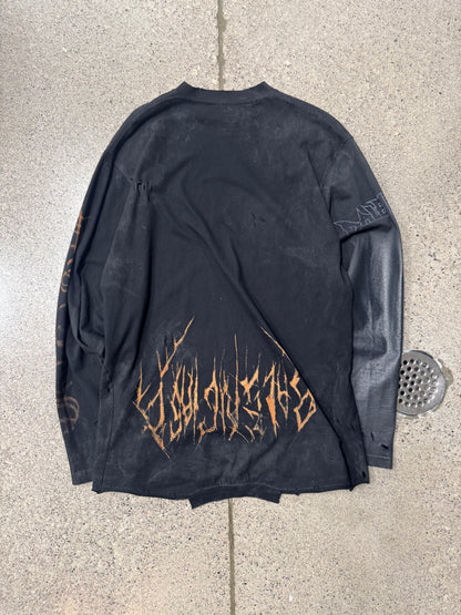 SS2023 Balenciaga ‘Paris Moon’ Mudshow Wax Distressed Long Sleeve Shirt