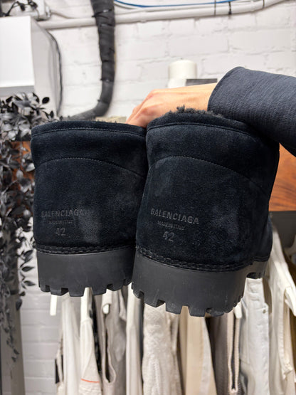 Balenciaga ‘Alaska’ Black Suede Low Top Oversized Boots