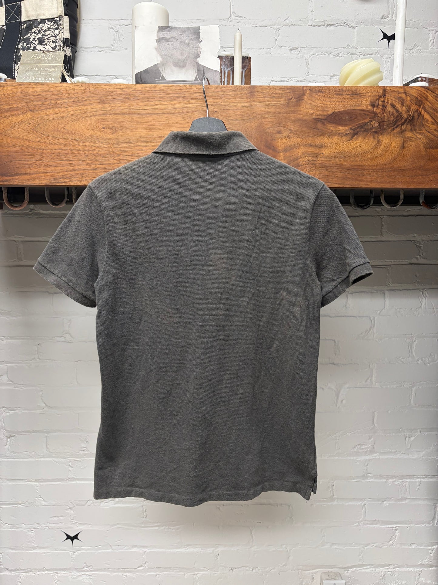 Vintage Gucci Grey Cotton ‘Small G’ Embroidered Logo Polo