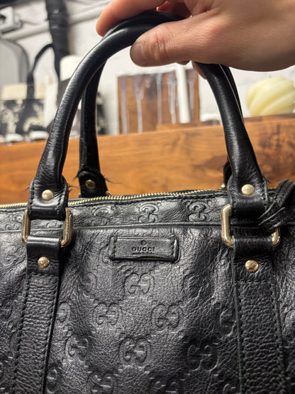 Gucci ‘Guccissima’ Embossed Monogram Black Leather Business Bag