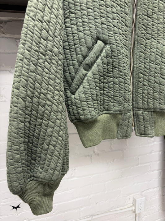 Undercover ‘Cropped Fit’ Quilt Padded Bomber Jacket with Ribbed Cuffing