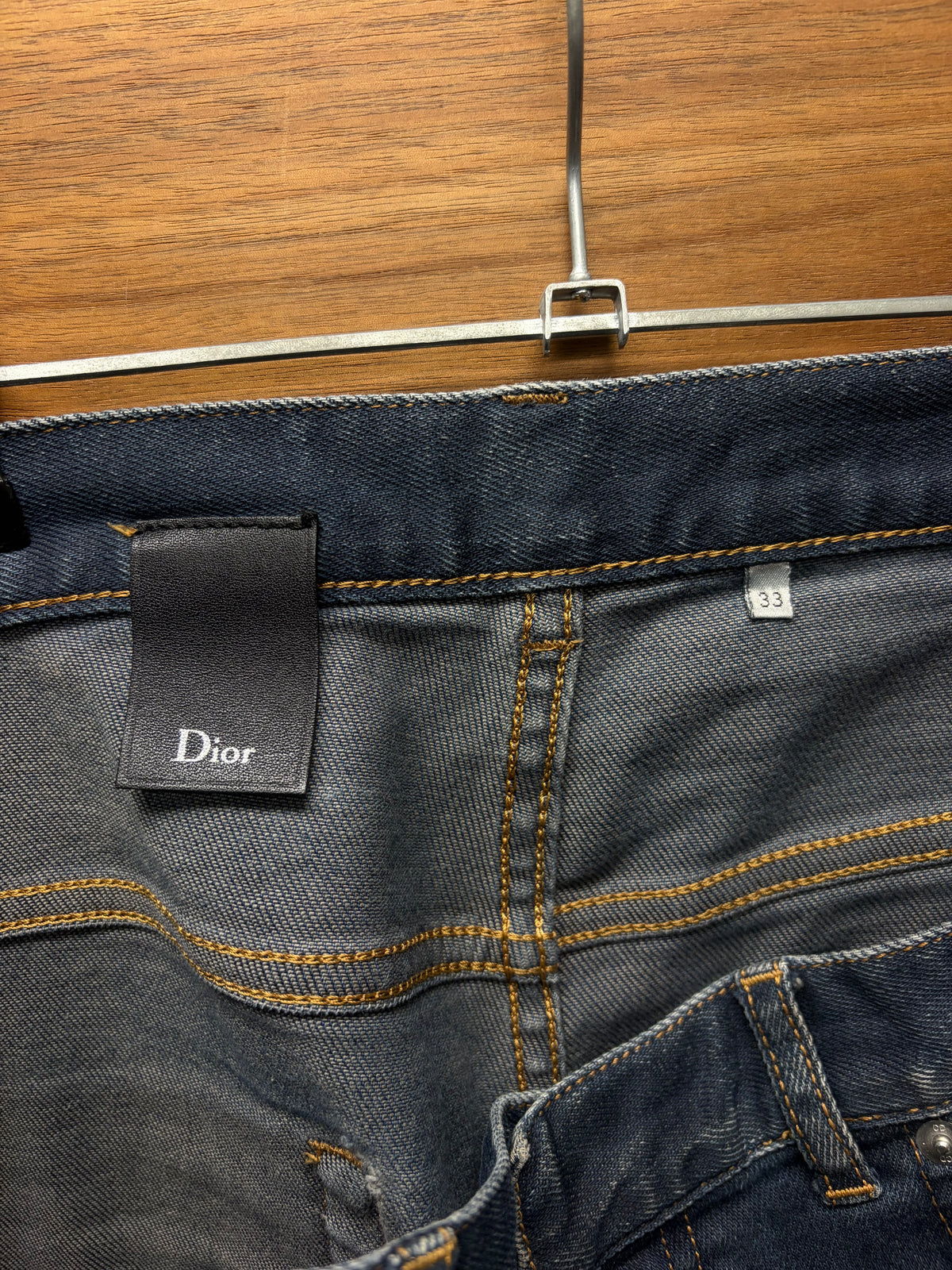 Dior Homme Raw Blue Skinny Jeans with Zip Closure Pockets