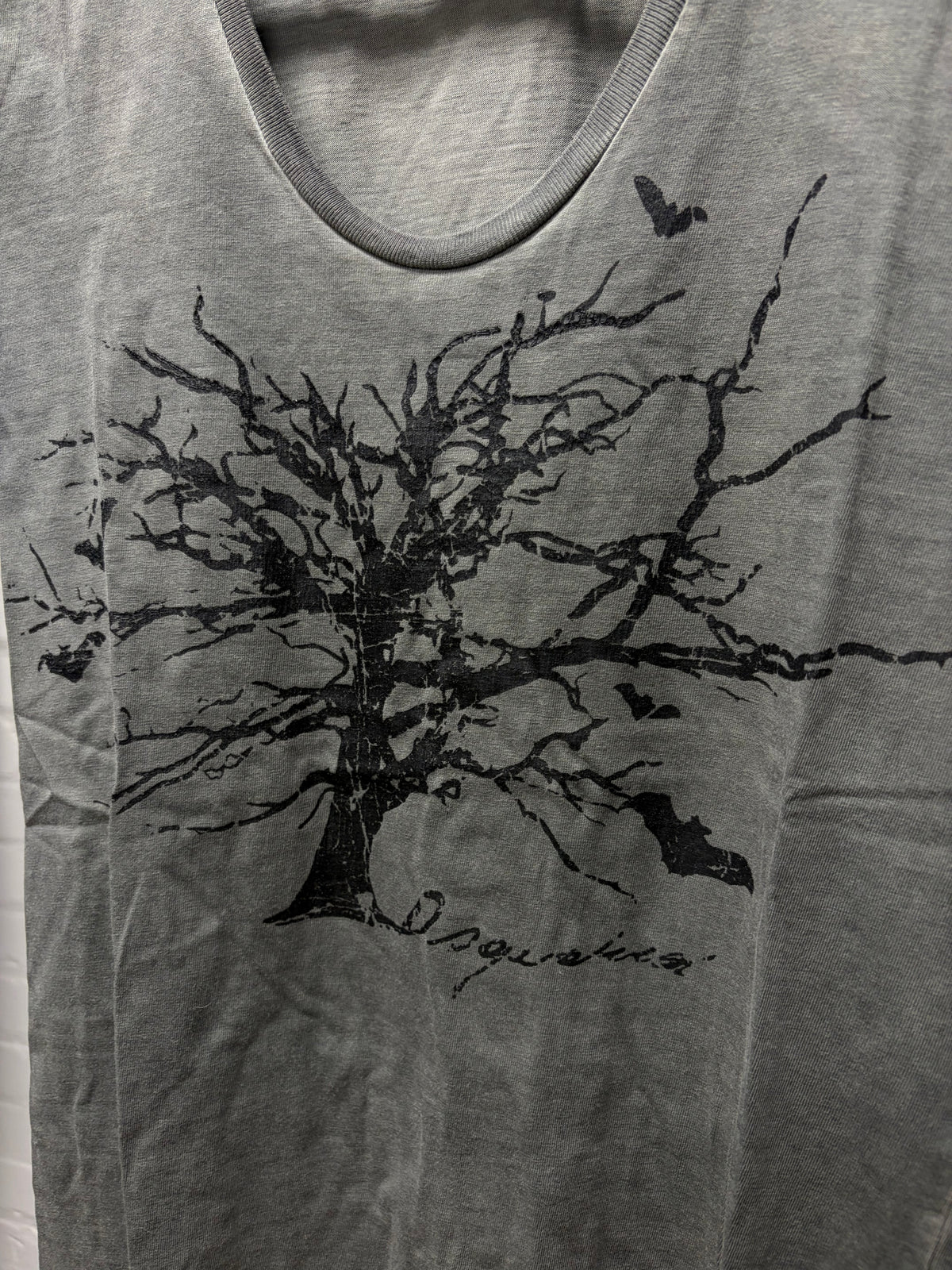 2000s Dsquared2 Faded Grey ‘Barren Tree’ Graphic T-Shirt