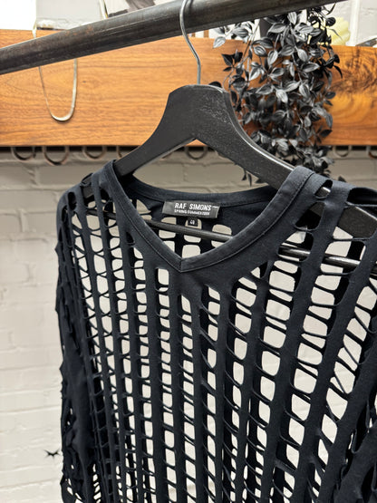 SS2006 Raf Simons ‘Icarus Surgit’ Black Laser Cut T-Shirt