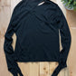 Helmut Lang Back Cutout Ribbed Black Longsleeve Shirt