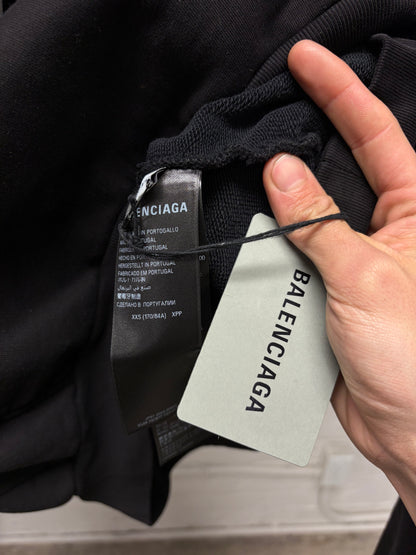 SS2024 Balenciaga ‘Institutional’ Embroidered Black Logo Hoodie