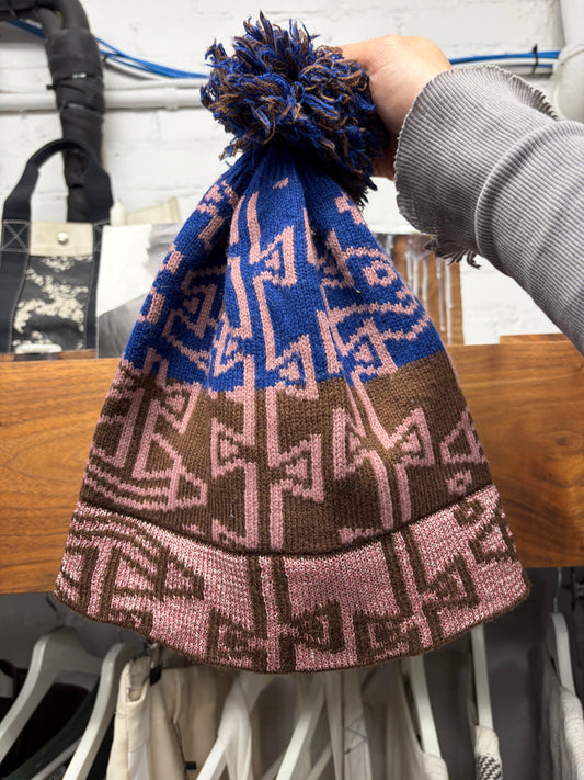 Vivienne Westwood ‘Cross Logo’ Pink/Brown Pom Pom Beanie