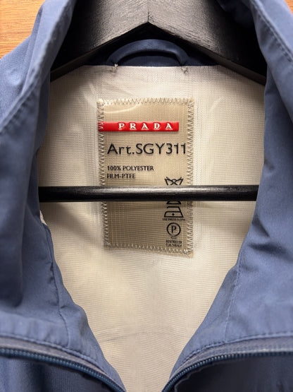 2011 Prada Blue Waterproof Nylon Shell Windbreaker Jacket
